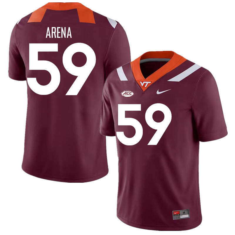 Men #59 Gabriel Arena Virginia Tech Hokies College Football Jerseys Stitched Sale-Maroon